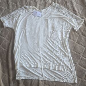 Lace cut out style long shirt